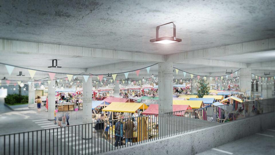 The Farmer’s Market underneath Skënderbeg Square