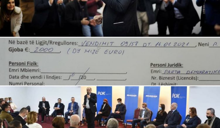 GJOBA PDK Kosovo’s Main Political Parties Fined for Violating COVID-19 Restrictions