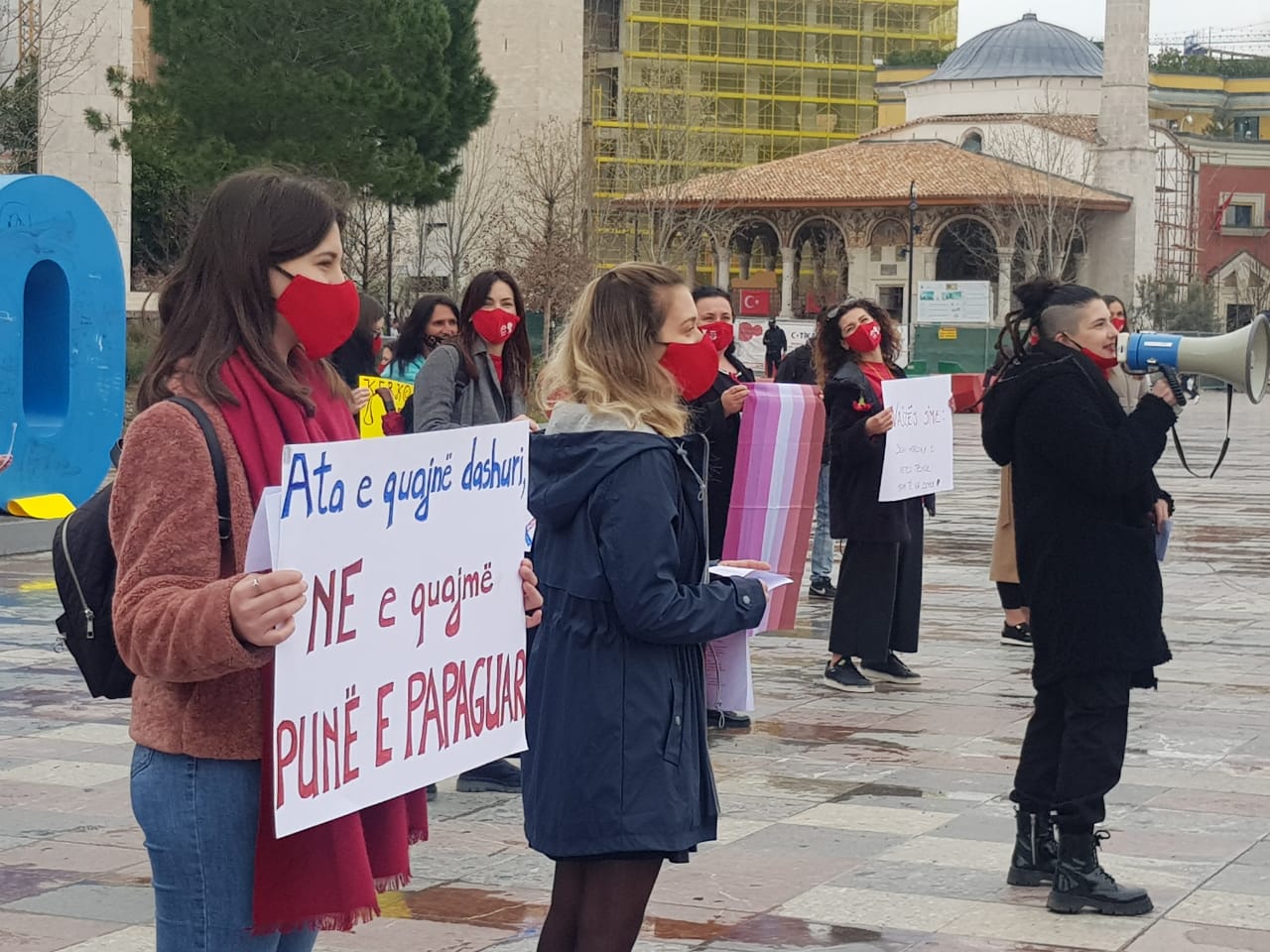 Albanian Women Protest Against Inequality and Violence on International Women’s Day
