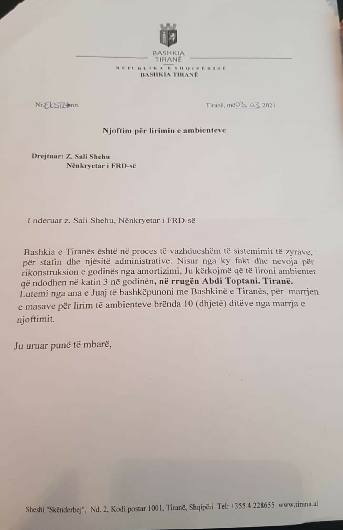 municipality letter unsigned