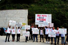 Activists Hold Protest Against Gjirokaster Bypass and Neglect of Cultural Monuments