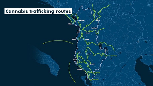 canabis trafficking routes albania