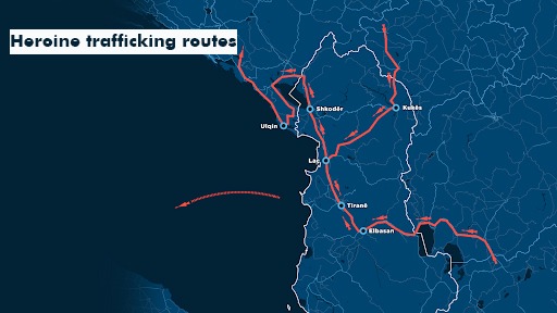 heroine trafficking routes albania