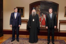 Lajčák and Palmer Criticized for Discussing Kosovo-Serbia Dialogue with Serbian Patriarch