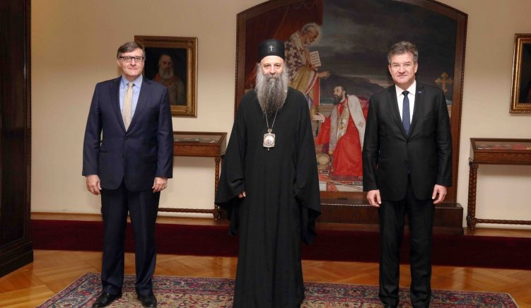 Lajčák and Palmer Criticized for Discussing Kosovo-Serbia Dialogue with Serbian Patriarch