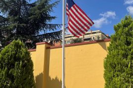 Flag Flies at Half Mast at Albania’s US Embassy as First Afghan Refugees Arrive