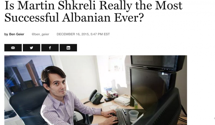 Martin Shkreli, shqiptari më i suksesshëm i të gjitha kohërave?