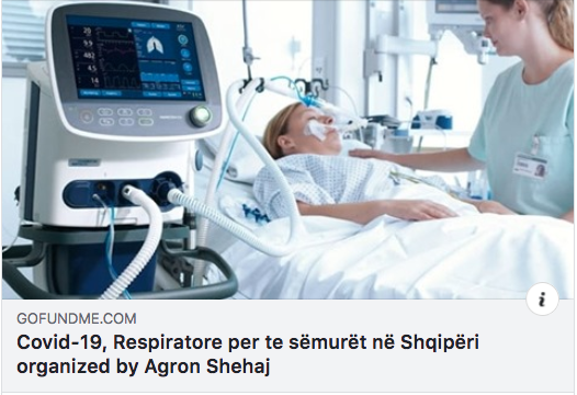 Agron Shehaj nis fushatë për mbledhje fondesh për të blerë respiratorë