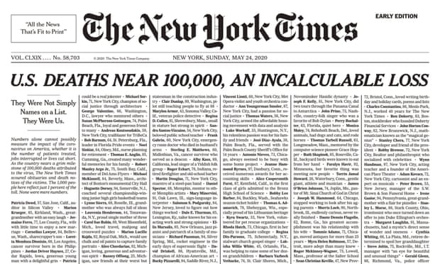 The New York Times publikon emrat e 1000 viktimave të Covid-19