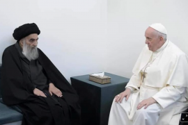 Papa takohet me klerikun e lartë Shi’it të Irakut